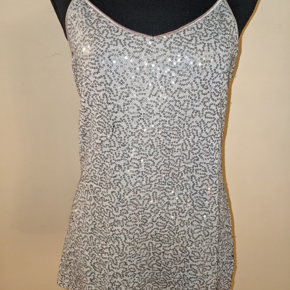 Women's Size M Express Spaghetti Strap Sequin Tank